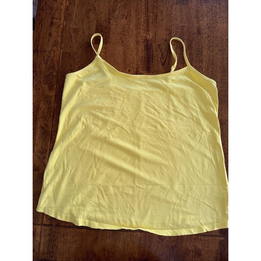 lane bryant 14 16 Cami Yellow Cotton/ Spandex Adjustable Straps EUC